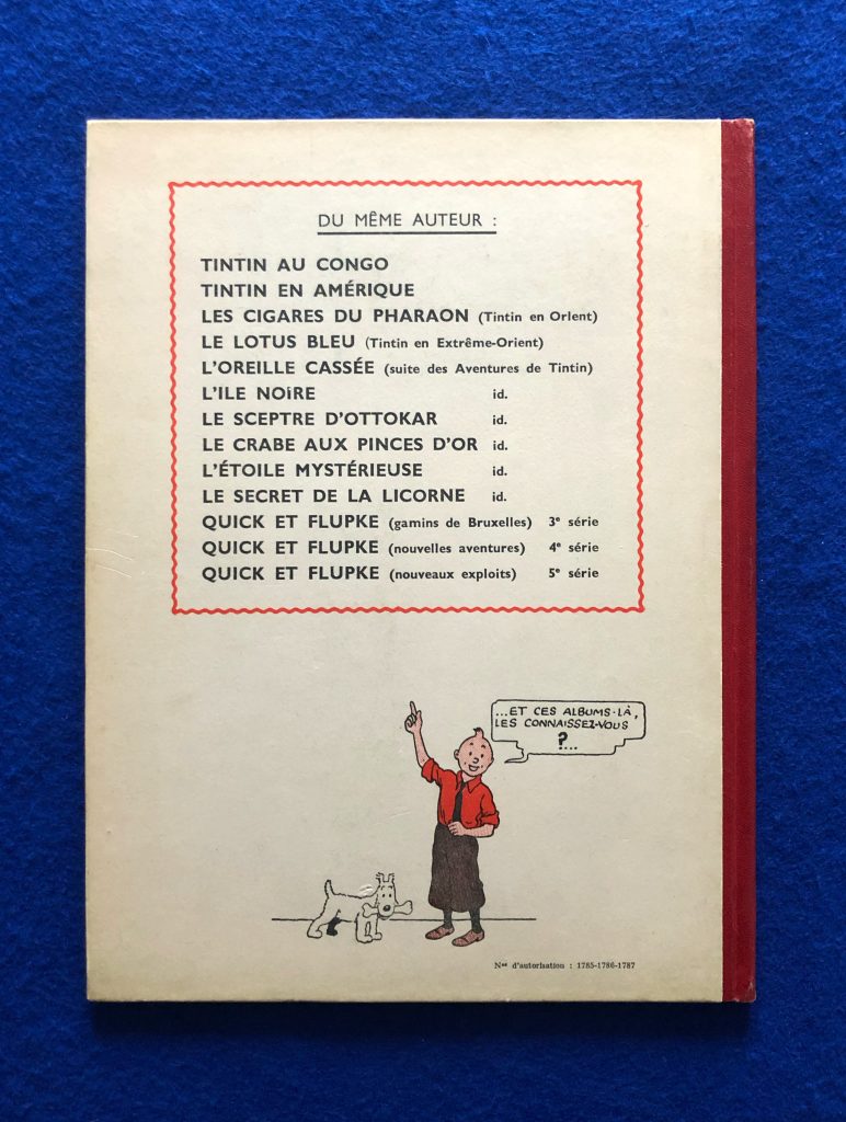Edition Originale de L’ile Noire de 1943, 4ème plat A20,